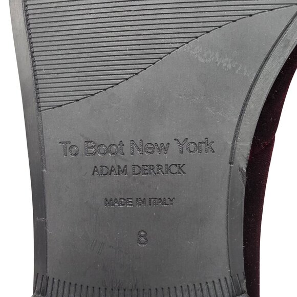 Italy To Boot Adam Derrick Mens 8M Garnet Red Velvet Dress Shoes Loafers Slipper - Picture 16 of 16